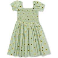 Kite Girl's Sunflower Dot Shirred Dress in Green | Size: 6 Years