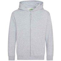 AWDis Heather Full Zip Hoodie in Grey | Size: 7-8 Years