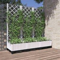 Berkfield Home Garden Planter with Trellis White 120x40x121.5 cm PP