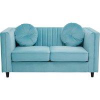 Orsina Farah Two Seat Velvet Sofa in Green