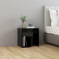 Berkfield Home Bed Cabinet Black 40x30x40 cm Engineered Wood | Size: 40 x 30 x 40 cm