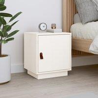 Berkfield Home Bedside Cabinet White 40x34x45 cm Solid Wood Pine | Size: 40 x 34 x 45 cm