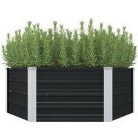 Raised Garden Bed Anthracite 129x129x45 cm Galvanised Steel