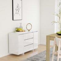 Berkfield Home Sideboard with 3 Drawers High Gloss White 120x41x75 cm Engineered Wood | Size: 120 x 41 x 75 cm