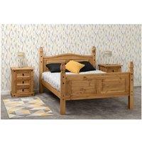 Seconique Corona 4'6 Double Bed High Foot End in Natural