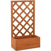 Berkfield Home Garden Trellis Planter Orange 50x25x90 cm Solid Firwood | Size: 50 x 25 x 90 cm