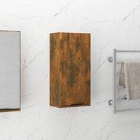 Berkfield Home Wall-mounted Bathroom Cabinet Smoked Oak 32x20x67 cm in Brown | Size: 32 x 20 x 67 cm