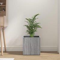 Berkfield Home Planter Box Grey Sonoma 40x40x40 cm Engineered Wood | Size: 40 x 40 x 40 cm
