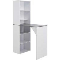 Berkfield Home Bar Table with Cabinet White 115x59x200 cm | Size: 115 x 59 x 200 cm