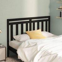 Berkfield Home Bed Headboard Black 126x4x100 cm Solid Wood Pine | Size: 126 x 4 x 100 cm