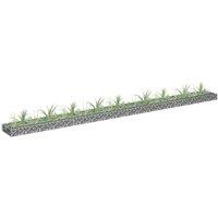 Berkfield Home Gabion Raised Bed Galvanised Steel 360x30x10 cm in Silver | Size: 360 x 30 x 10 cm