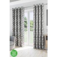 Enhanced Living Floral Leaf Pattern Thermal Room Darkening Pair of Curtains With Eyelets For Living Room & Bedroom | Size: 229 cm width x 229 cm drop
