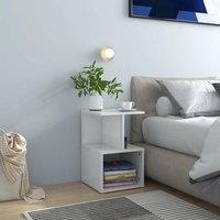Berkfield Home Bedside Cabinet High Gloss White 35x35x55 cm Engineered Wood | Size: 35 x 35 x 55 cm