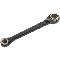 Loops PREMIUM 4-in-1 Double Ended Reversible Ratchet Ring Spanner -Steel Metric Wrench in Metallics