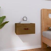 Berkfield Home Wall-mounted Bedside Cabinet Honey Brown 40x29.5x22 cm