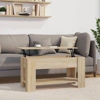 Berkfield Home Coffee Table Sonoma Oak 101x49x52 cm Engineered Wood in Brown | Size: 101 x 49 x 52 cm