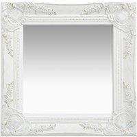 Berkfield Home Wall Mirror Baroque Style 40x40 cm White
