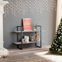 Berkfield Home 2-Tier Book Cabinet Concrete Grey 100x30x70 cm Engineered Wood | Size: 100 x 30 x 70 cm