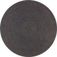 Berkfield Home Handmade Rug Jute Round 90 cm Dark Grey | Size: 100 cm diameter