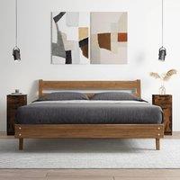 Berkfield Home Sideboard Smoked Oak 30x30x70 cm Engineered Wood in Brown | Size: 30 x 30 x 70 cm
