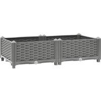 Berkfield Home Raised Bed 80x40x23 cm Polypropylene in Grey | Size: 80 x 40 x 23 cm