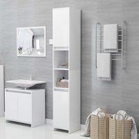 Berkfield Home Bathroom Cabinet White 30x30x183.5 cm Engineered Wood
