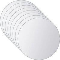 Berkfield Home 16 pcs Mirror Tiles Round Glass in Silver