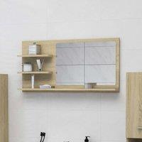 Berkfield Home Bathroom Mirror Sonoma Oak 90x10.5x45 cm Engineered Wood in Brown