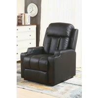 More4Homes Studio Leather Recliner With Drink Holders Sofa Armchair in Black