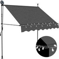Berkfield Home Manual Retractable Awning with LED 100 cm Anthracite in Black