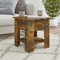 Berkfield Home Coffee Table Smoked Oak 40x40x42 cm Engineered wood in Brown | Size: 40 x 40 x 42 cm