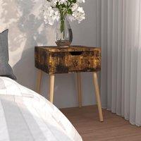 Berkfield Home Bedside Cabinet Smoked Oak 40x40x56 cm Engineered Wood in Brown | Size: 40 x 40 x 56 cm