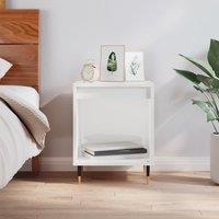 Berkfield Home Bedside Cabinet High Gloss White 40x35x50 cm Engineered Wood | Size: 40 x 35 x 50 cm