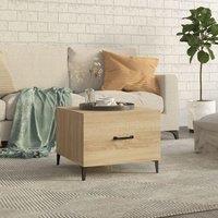 Coffee Table with Metal Legs Sonoma Oak 50x50x40 cm