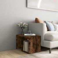 Berkfield Home Side Table Smoked Oak 59x36x38 cm Engineered Wood in Brown | Size: 59 x 36 x 38 cm