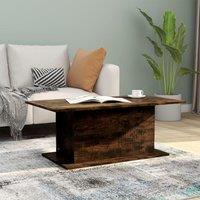 Berkfield Home Coffee Table Smoked Oak 102x55.5x40 cm Engineered Wood in Brown