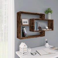 Berkfield Home Wall Shelf Smoked Oak 104x20x58.5 cm Engineered Wood in Brown