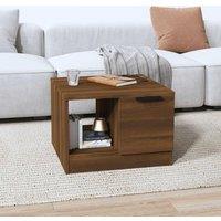 Berkfield Home Coffee Table Brown Oak 50x50x36 cm Engineered Wood | Size: 50 x 50 x 36 cm