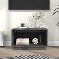 Berkfield Home TV Cabinet Grey 60x35x35 cm Solid Wood Pine | Size: 60 x 35 x 35 cm