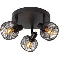 Lucide 'MAREN' Dimmable Rotatable Stylish Retro Ceiling Spotlight 3xE14 in Black