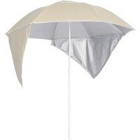 Beach Umbrella with Side Walls Sand 215 cm