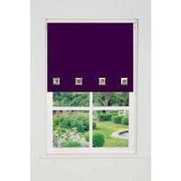 New Edge Blinds Square Eyelet Edge Roller Blind 165cm Drop Aubergine in Purple | Size: 120 cm width x 165 cm drop