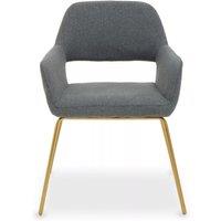 Orsina Grey Dining Chair, High Quality Kitchen Chair, Back & Arm Support Fabric Chair, Easy to Clean Armchair