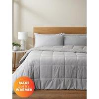 Catherine Lansfield 'Cosy Cord' 6.5tog Coverless Duvet in Silver | Size: Double