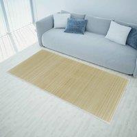 Berkfield Home Rectangular Natural Bamboo Rug 120 x 180 cm in Beige | Size: 100 cm diameter
