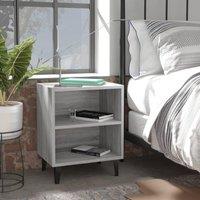 Berkfield Home Bed Cabinet with Metal Legs Grey Sonoma 40x30x50 cm | Size: 40 x 30 x 50 cm