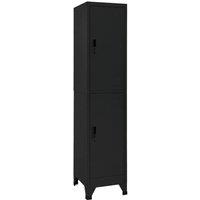Berkfield Home Locker Cabinet Black 38x45x180 cm Steel | Size: 38 x 45 x 180 cm