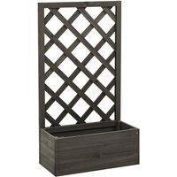 Garden Trellis Planter Grey 50x25x90 cm Solid Firwood
