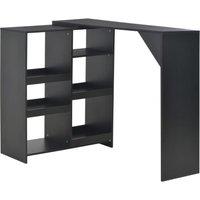 Berkfield Home Bar Table with Moveable Shelf Black 138x39x110 cm | Size: 138 x 39 x 110 cm