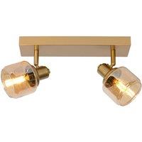 Lucide 'BJORN' Dimmable Rotatable Stylish Indoor Twin Ceiling Spotlight 2xE14 in Gold